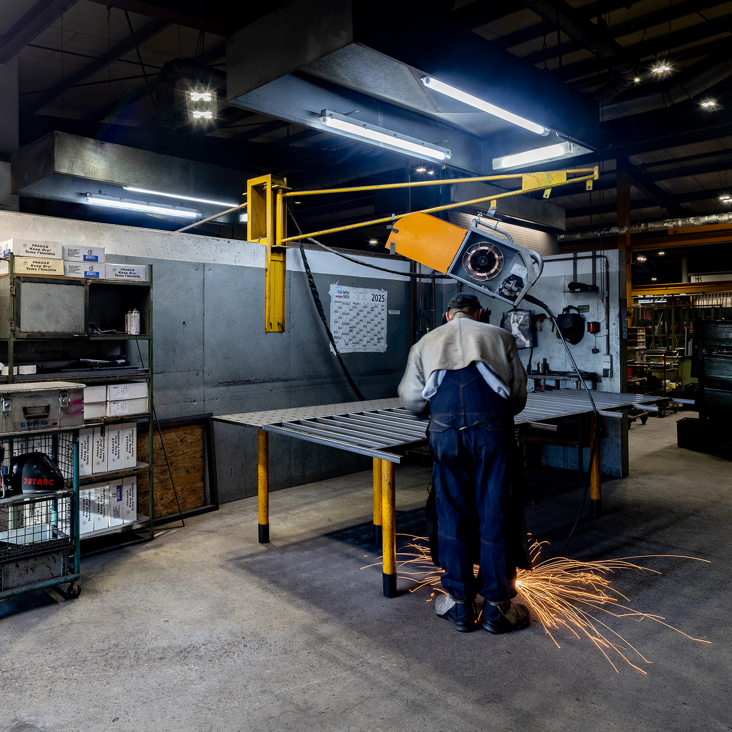 fuchs treppen stahlbau metallbearbeitung schleifen funken werkstatt