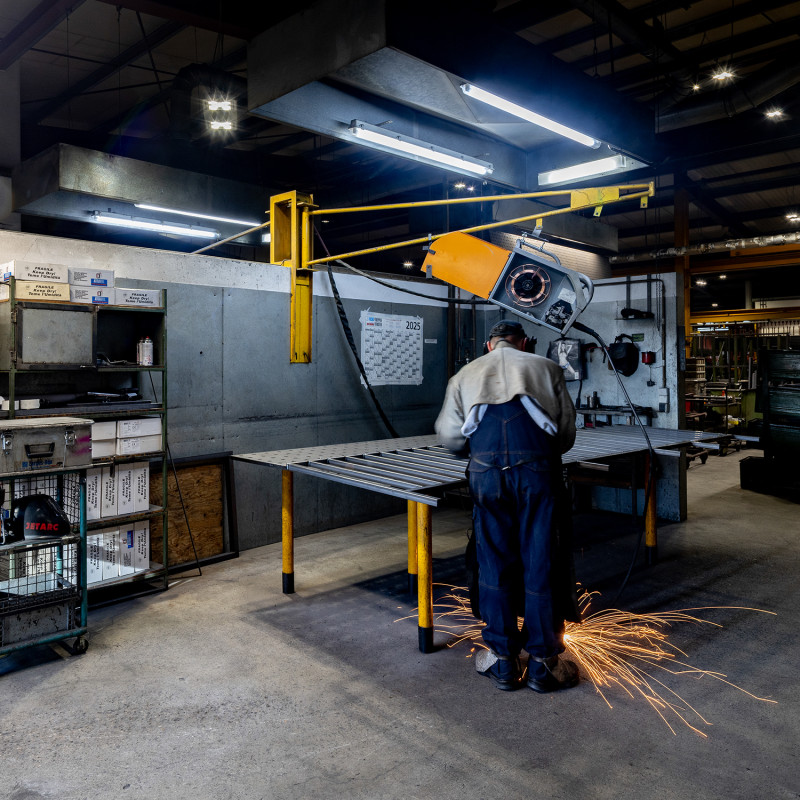 fuchs treppen stahlbau metallbearbeitung schleifen funken werkstatt