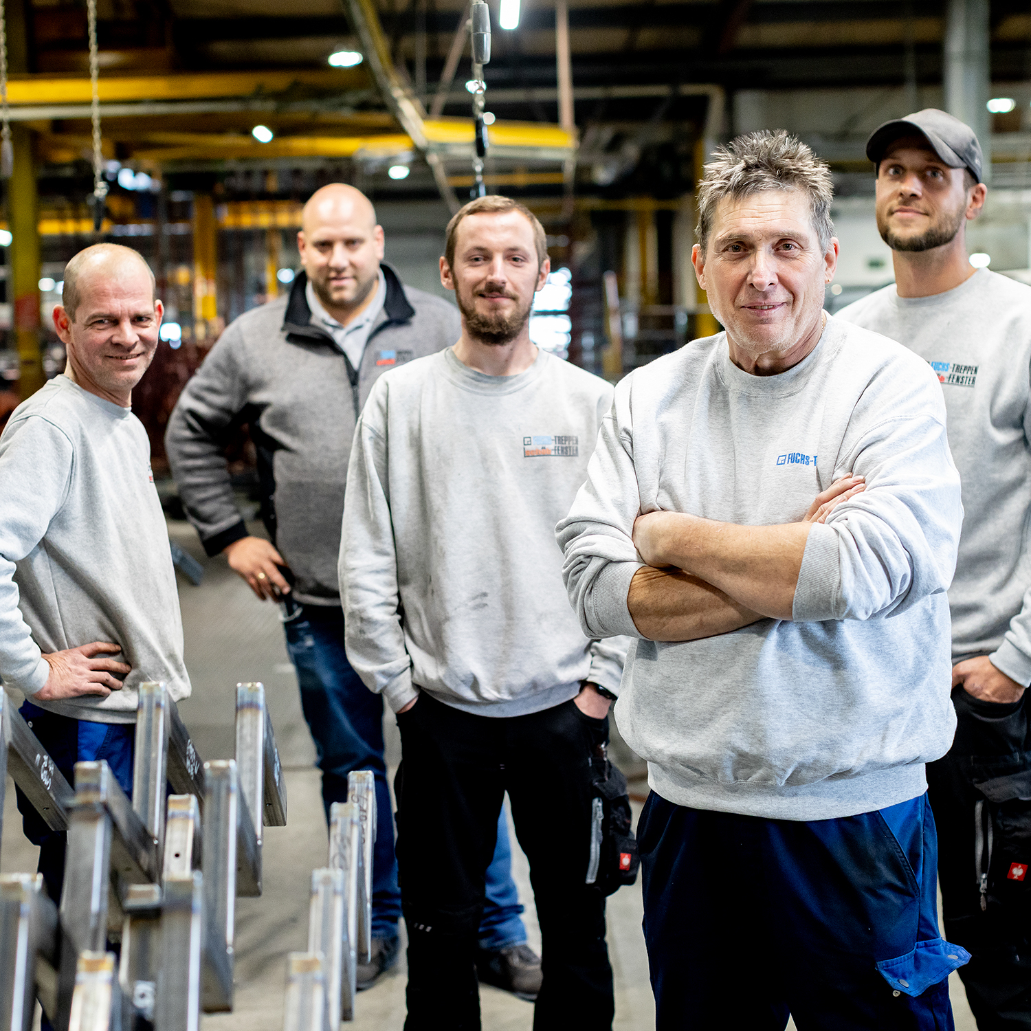 fuchs treppen stahlbau werkstatt team gruppenbild stahlwangen