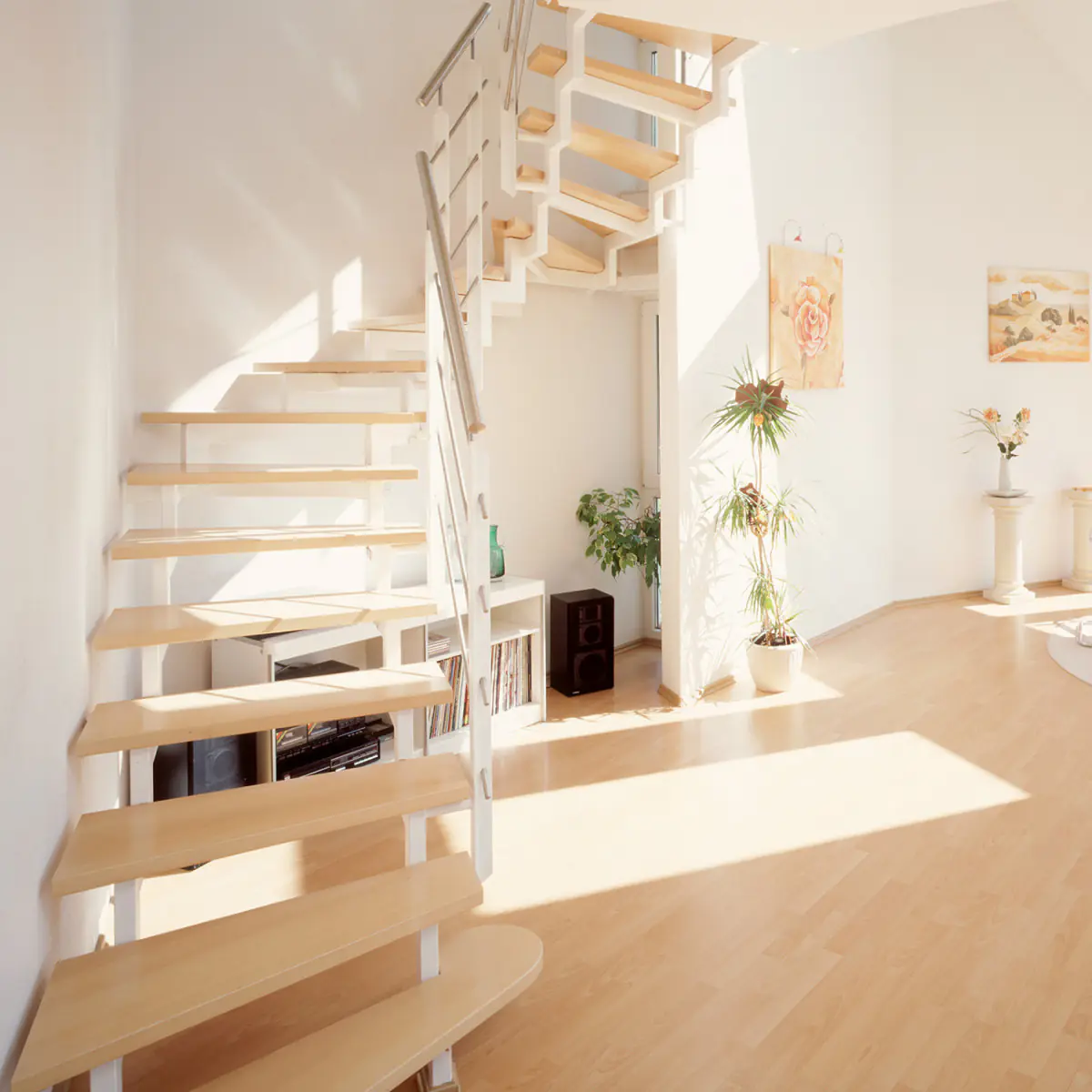 fuchs treppen zweiholmtreppe ahorn block lackiert boston