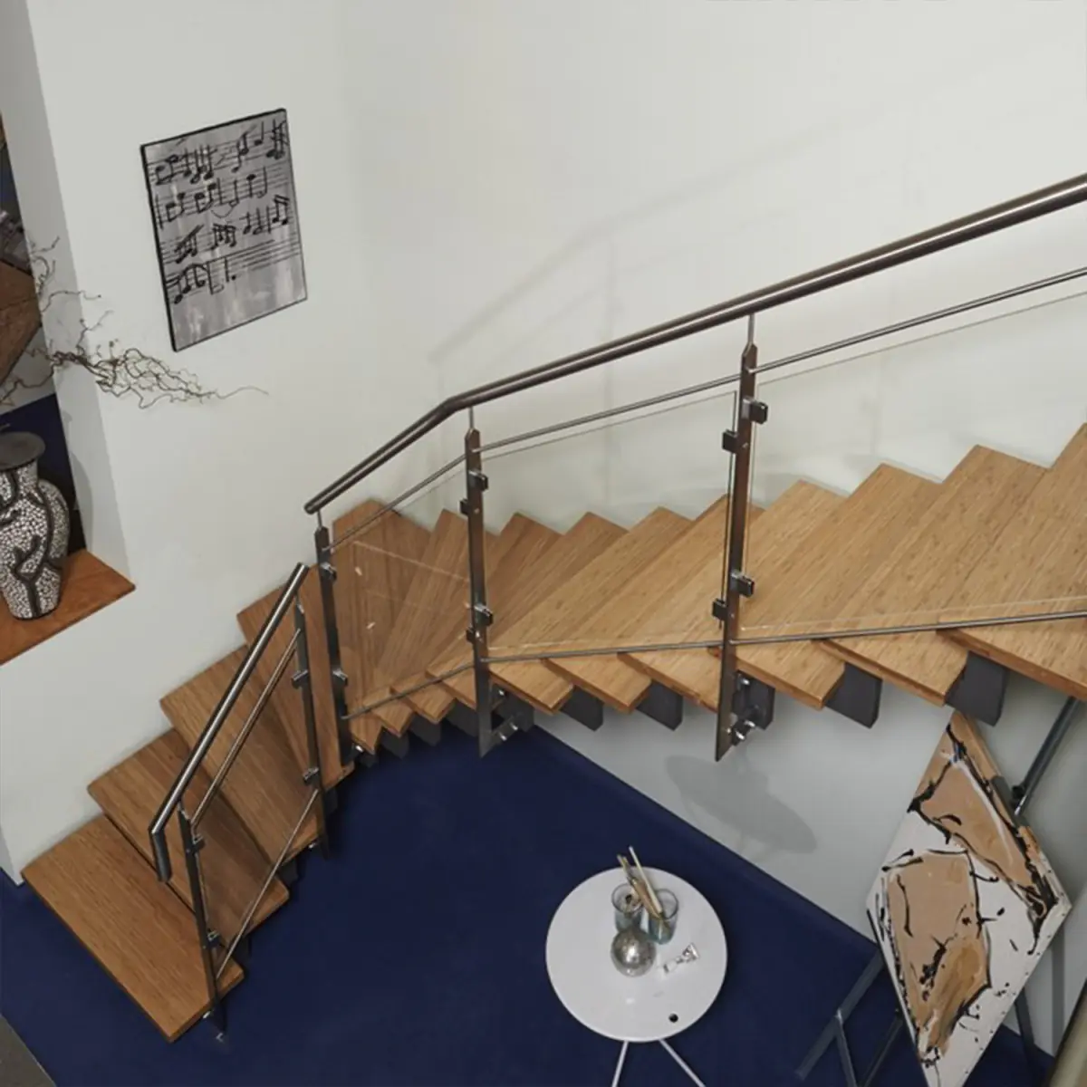 fuchs treppen zweiholmtreppe bambus lackiert atlanta glas