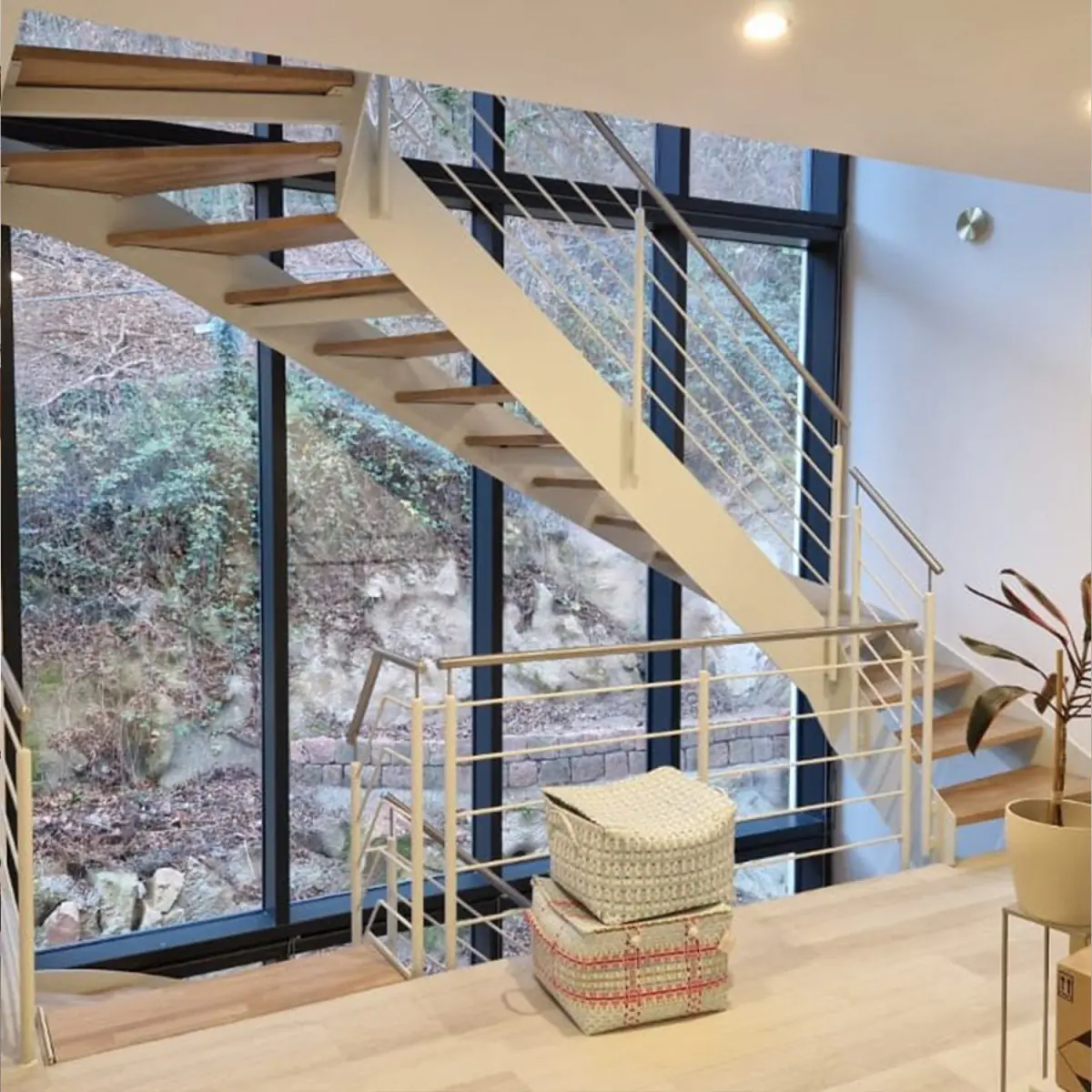 fuchs treppen flachstahltreppe eiche keilgezinkt dallas