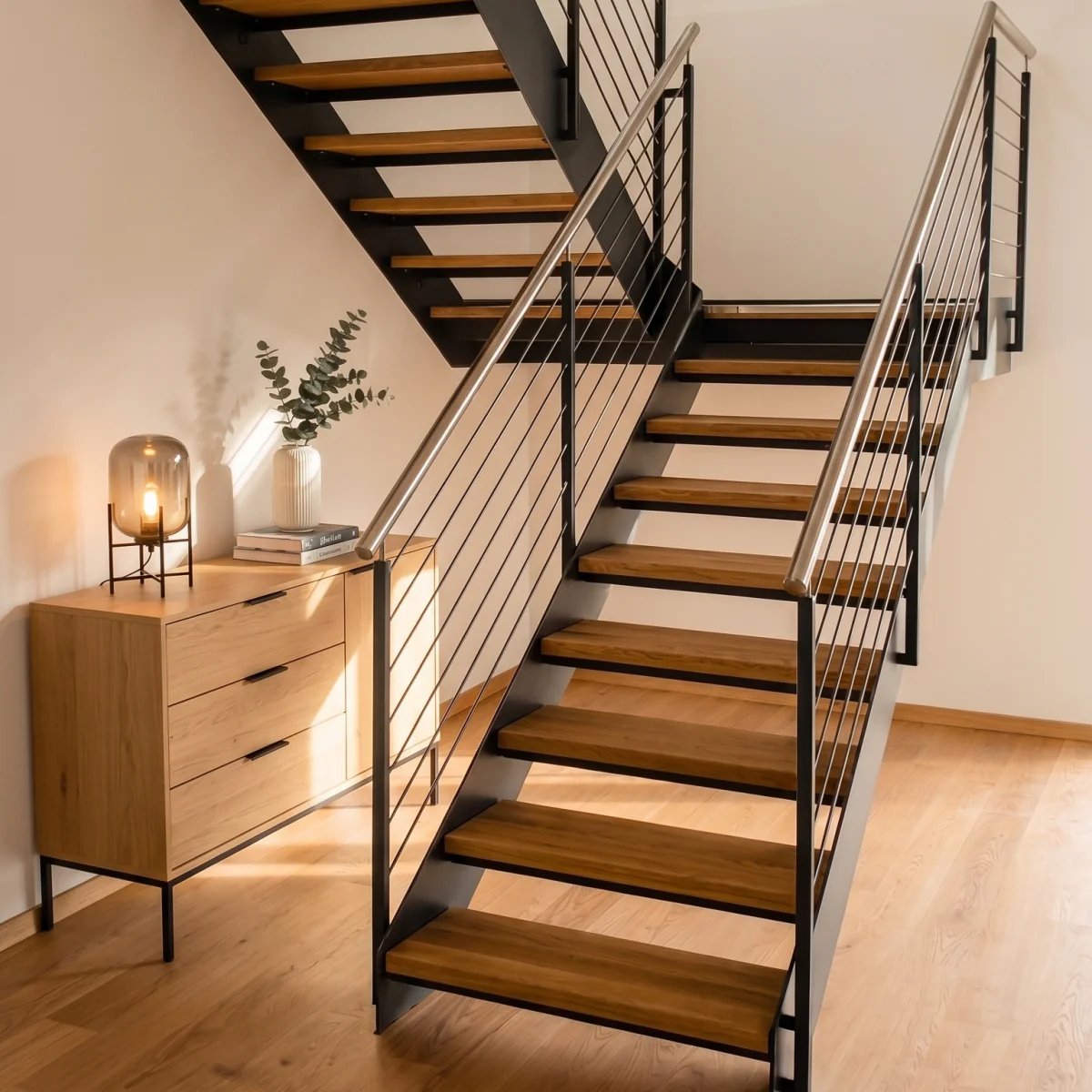 fuchs treppe flachstahltreppe eiche blockverleimt geoelt gelaender typ mailand