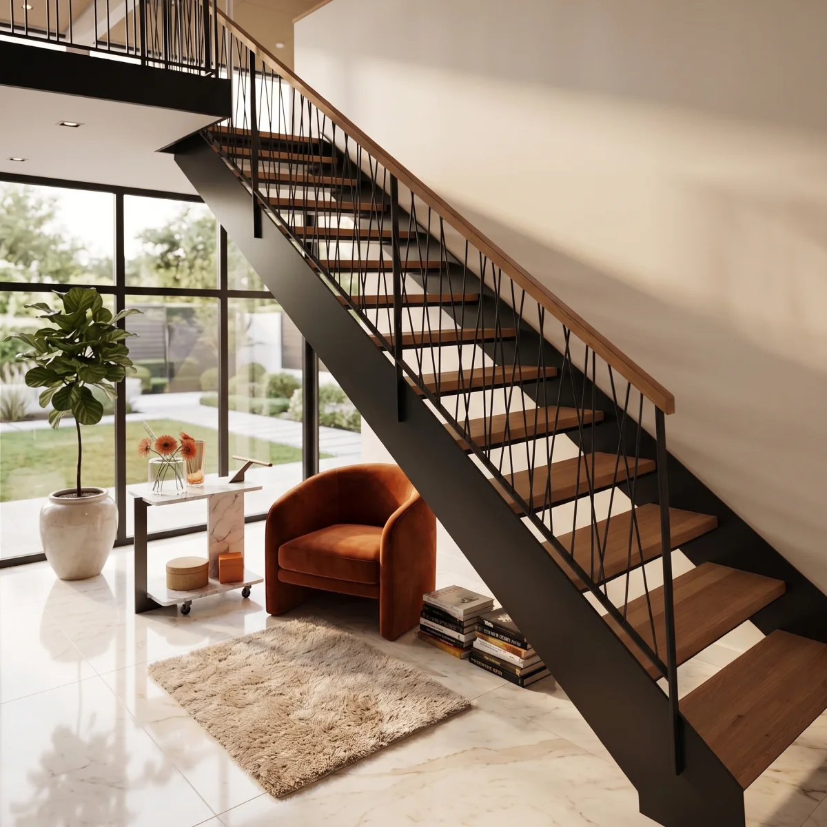 fuchs treppen flachstahltreppe eiche blockverleimt gelaender typ dubai