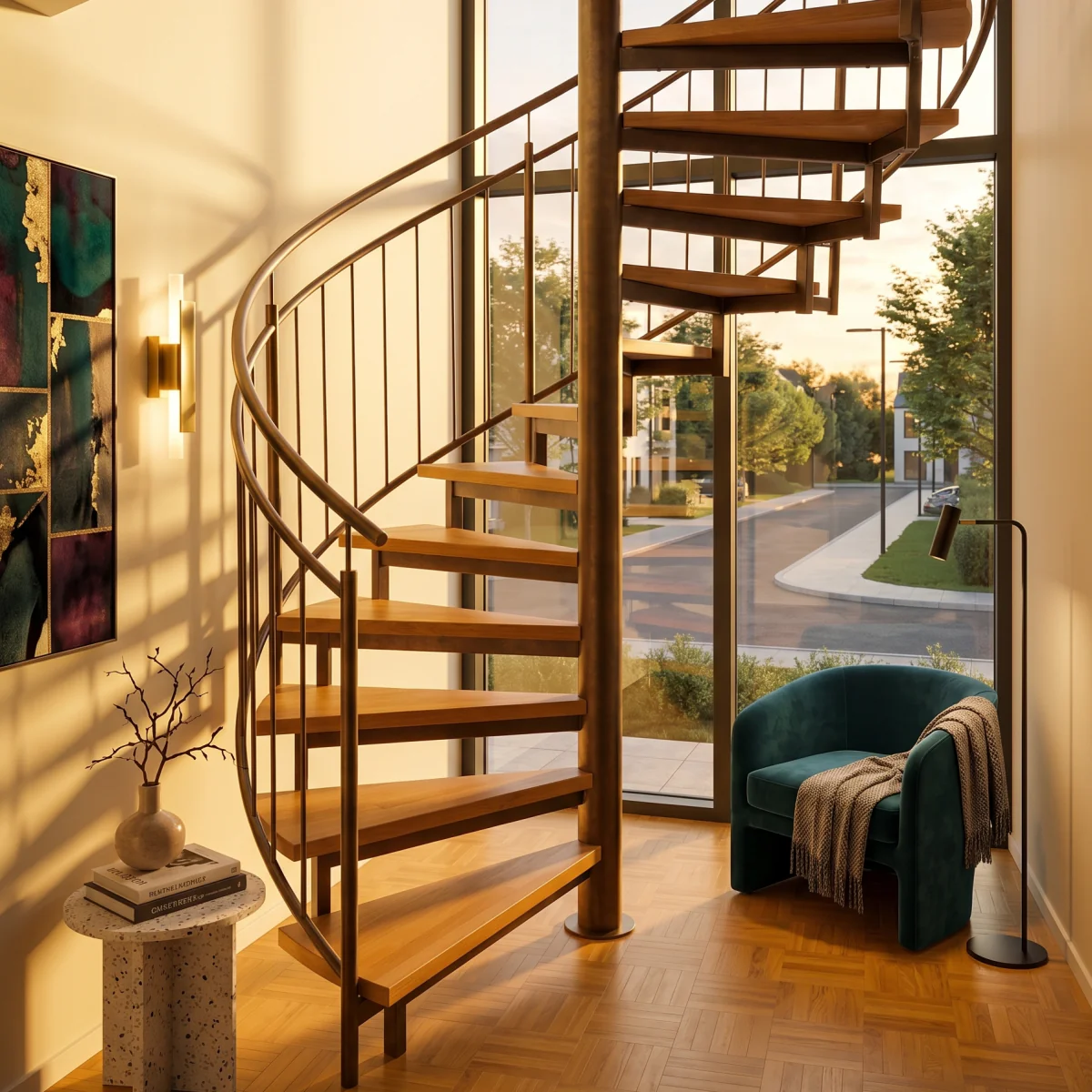 fuchs treppen spindeltreppe eiche blockverleimt gelaender typ orlando