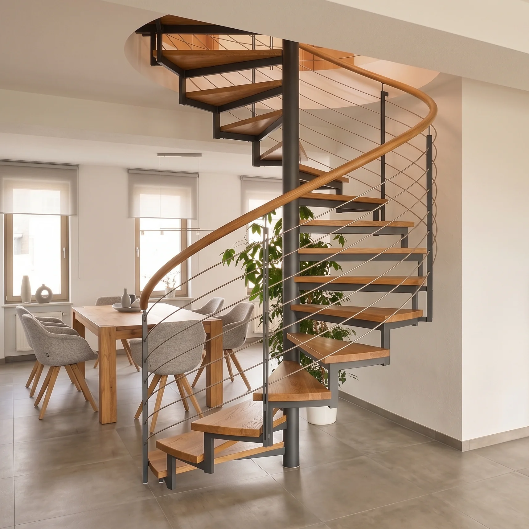 fuchs treppen spindeltreppe eiche blockverleimt geoelt gelaender typ denver