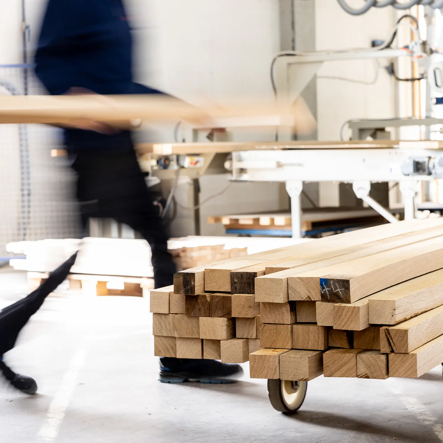 fuchs treppen holztreppe werkstatt massivholz kanteln transport rollwagen