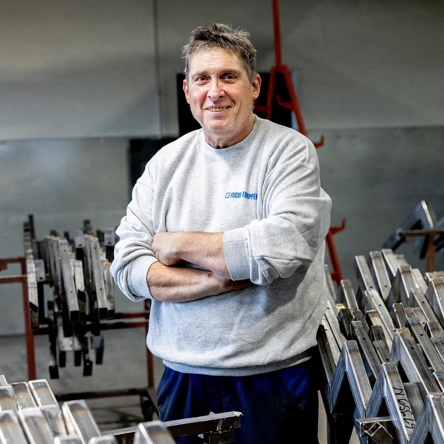 fuchs treppen stahlbau werkstatt mitarbeiter portrait stahlwangen